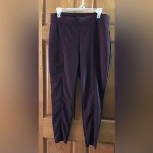 Maurices high waisted ankle burgundy slip on dress pants L